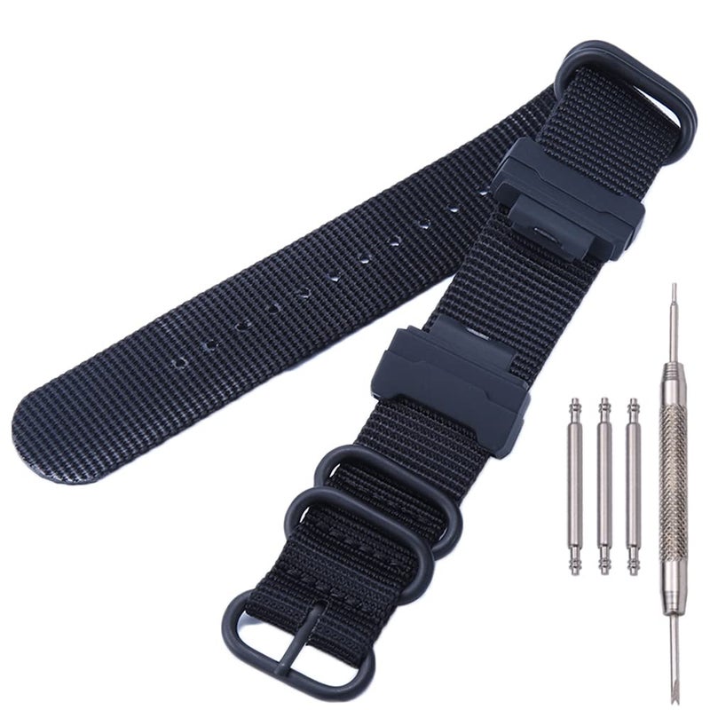 MCXGL Heavy duty nylon watch strap + Adapter 16mm Replacement for GShock Dw5600 GW6900 GA110 GA120 GA100 mens watch band - Image 1